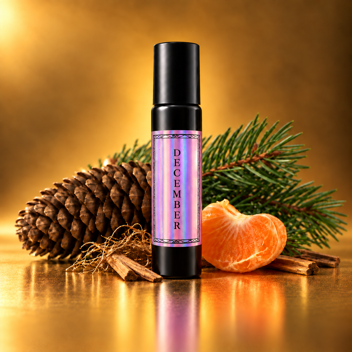 DECEMBER | Oil Parfum - tangerine, pine, vetiver, sandalwood
